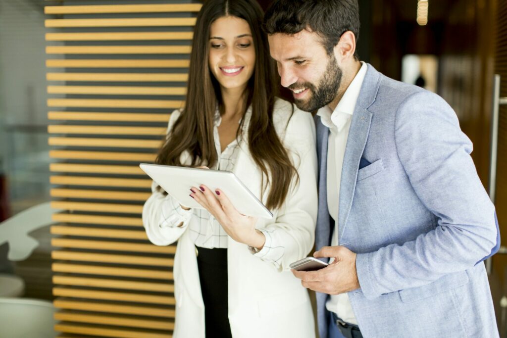 Young bussiness couple in the office